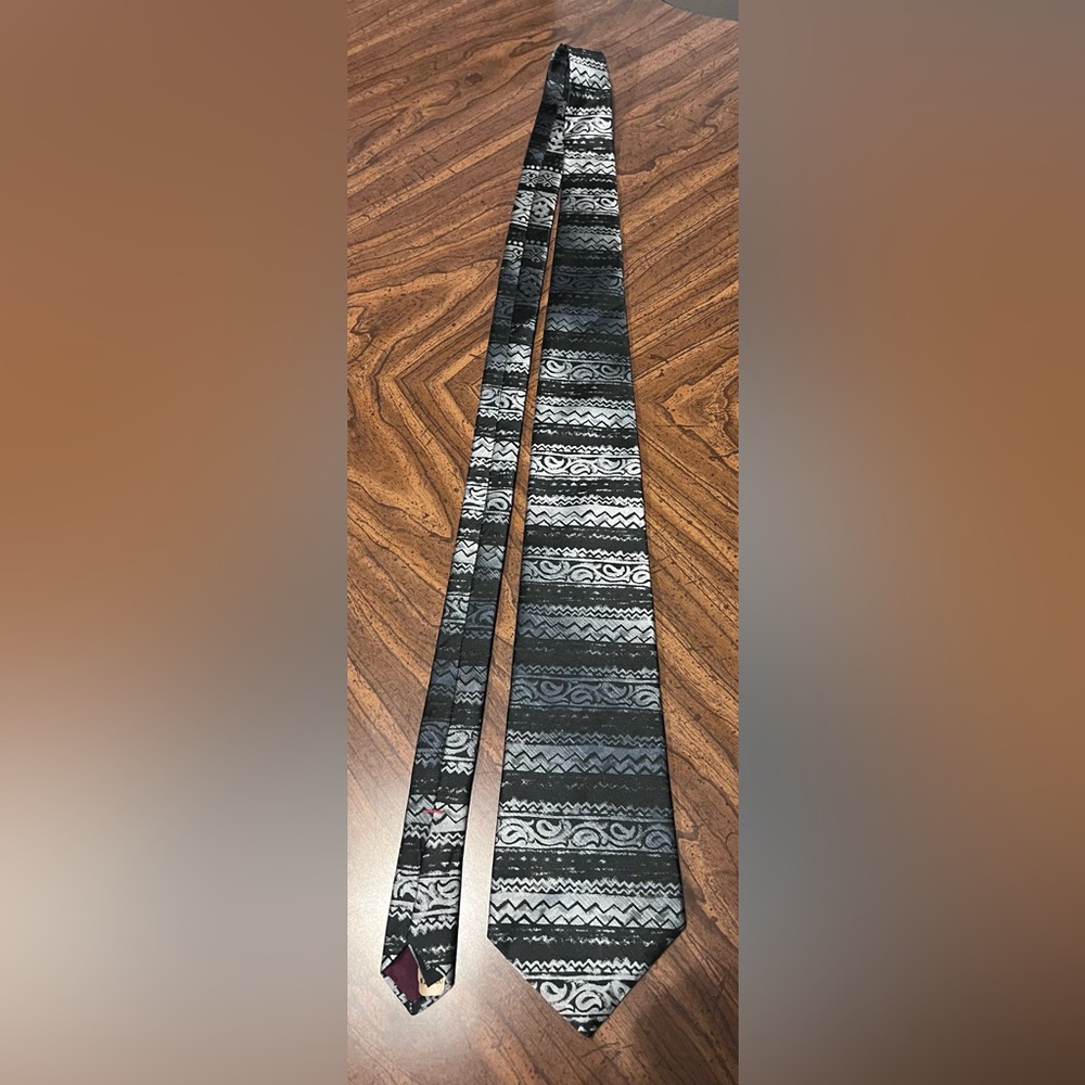 Black And Silver Bugle Boy Tie